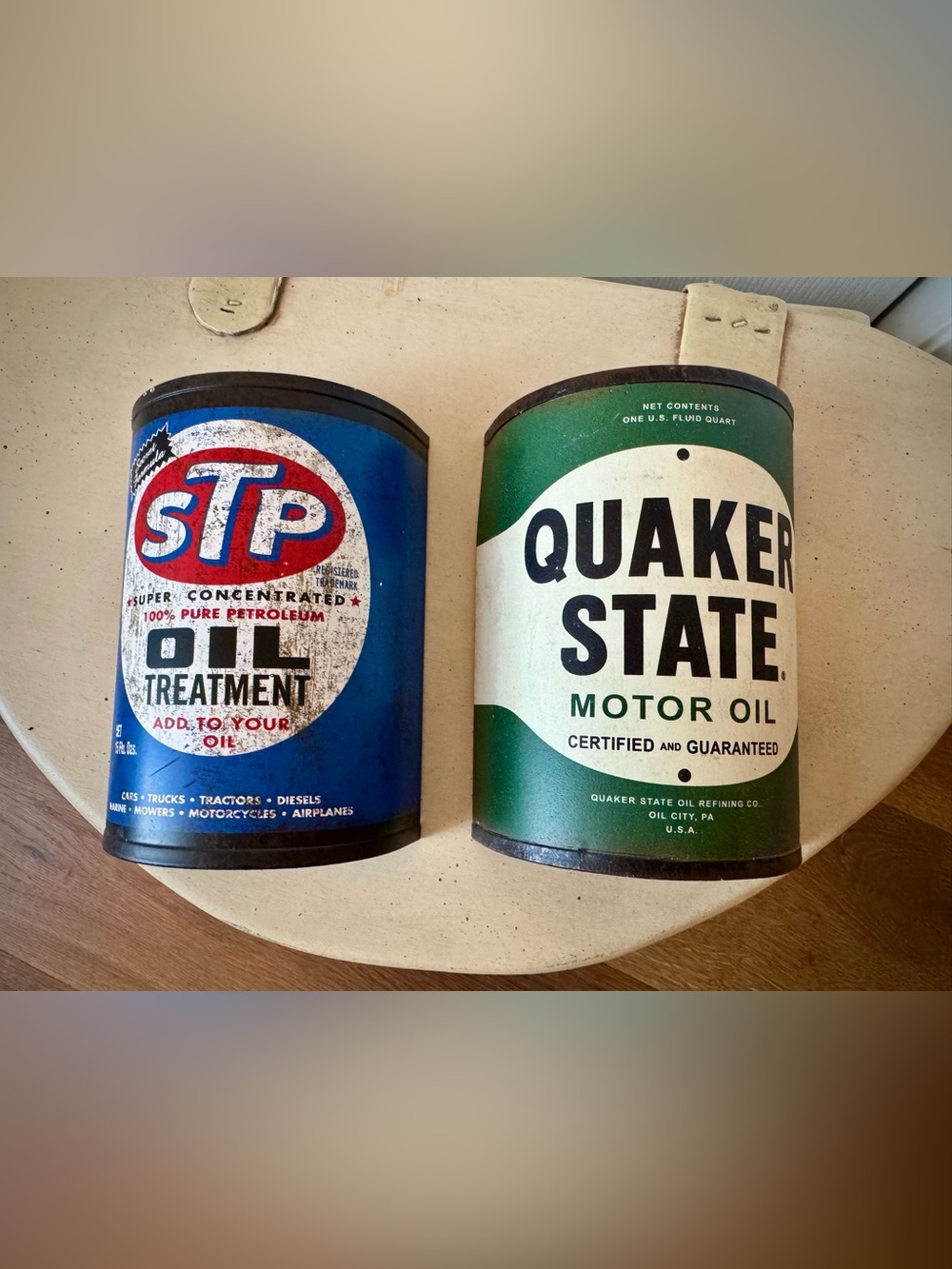 Open Road Brands - Set of 2 - Vintage Style Metal Oil Can Wall Decor